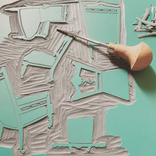 Musical Chairs Linocut Print