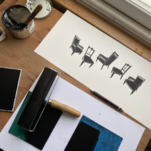 Musical Chairs Linocut Print