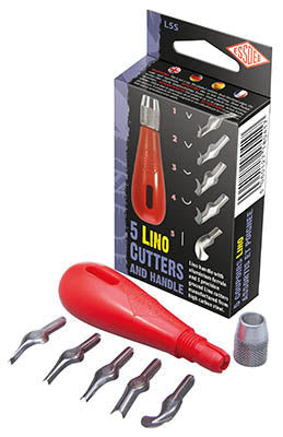Essdee 5 Lino Cutters and Handle
