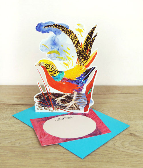 Golden Pheasant - Freestanding Bird by Mark Hearld