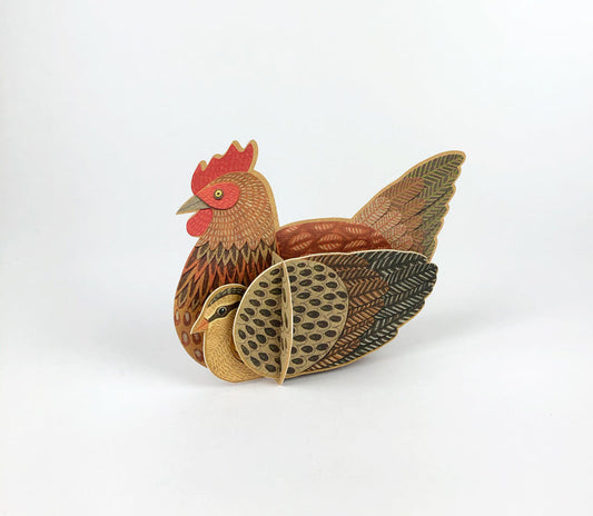 Alice Melvin Pop Out Pets Card - Chicken