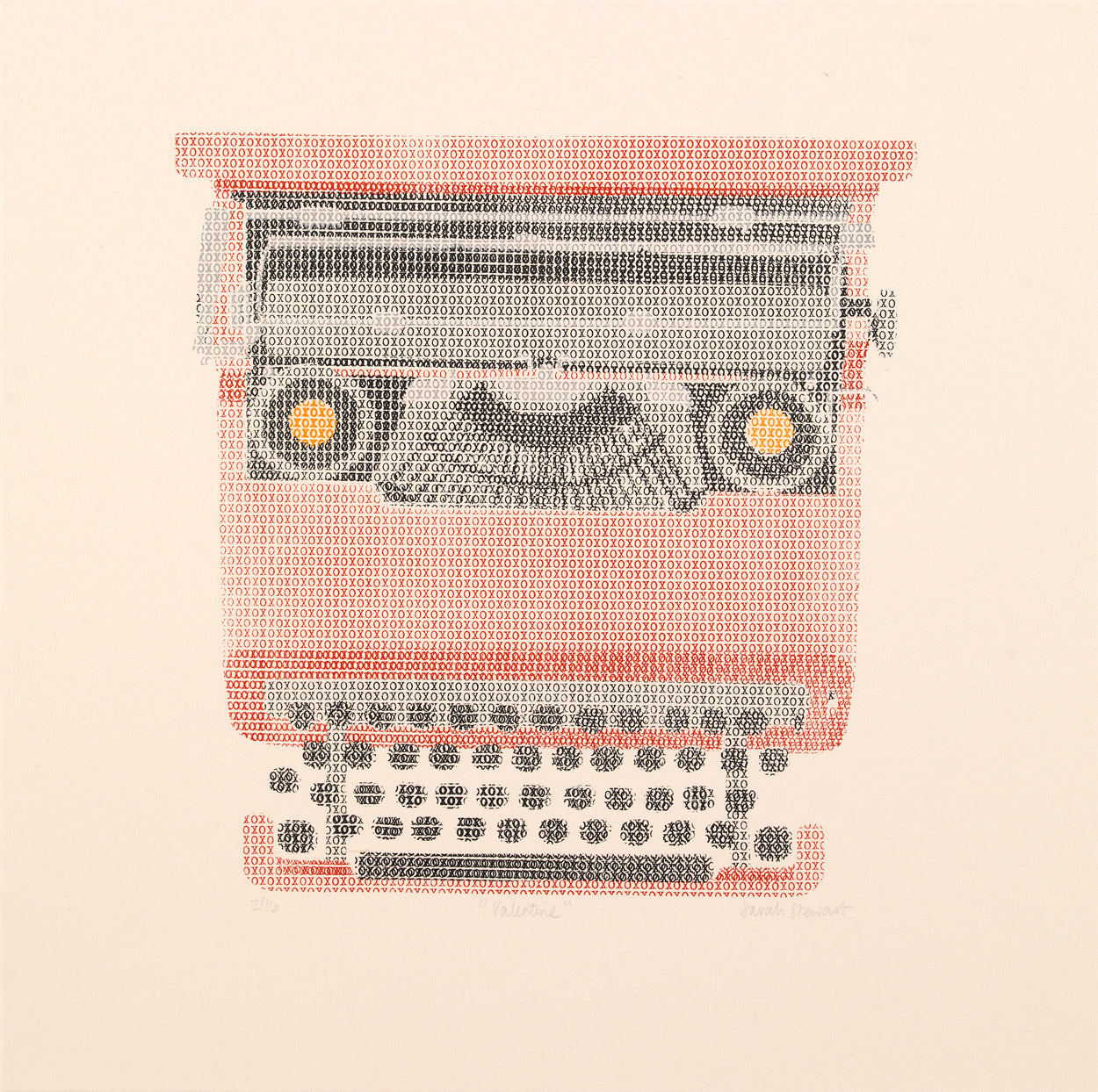 Valentine Typewriter Silkscreen Print