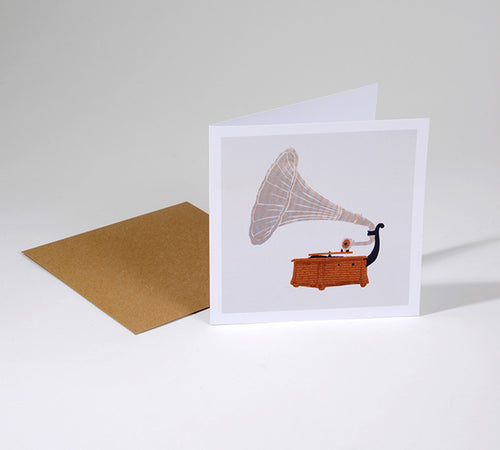 Gramophone Greetings Card
