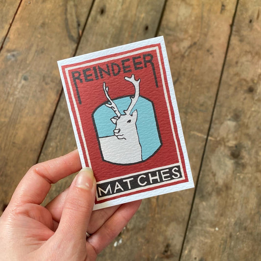 Reindeer Matches Greetings Card