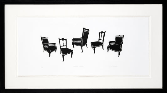 Musical Chairs Linocut Print