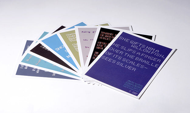 Set of 8 Typographic Postcards